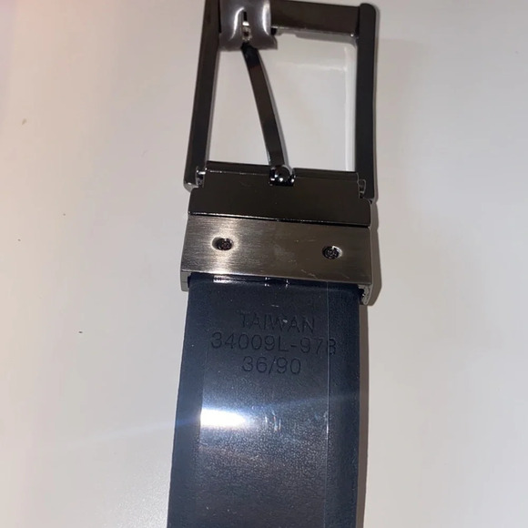 Boconi Reversible Black / Cognac Plaid About You Leather Belt - Picture 4 of 5